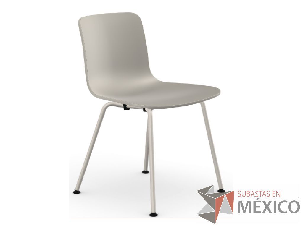 Lote 024 - Hal tube armless no apilable con carcasa en polipropileno teñido color warmgrey.
