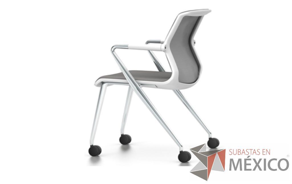 Lote 054 - Unix chair. Respaldo y asiento con malla Silk Mesh, bastidor posterior gris y estructura de aluminio pulido.