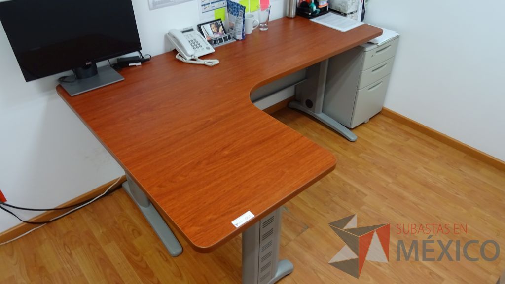 Lote 022 - Oficina ejecutiva, gabinete metálico y 2 sillas de visita
