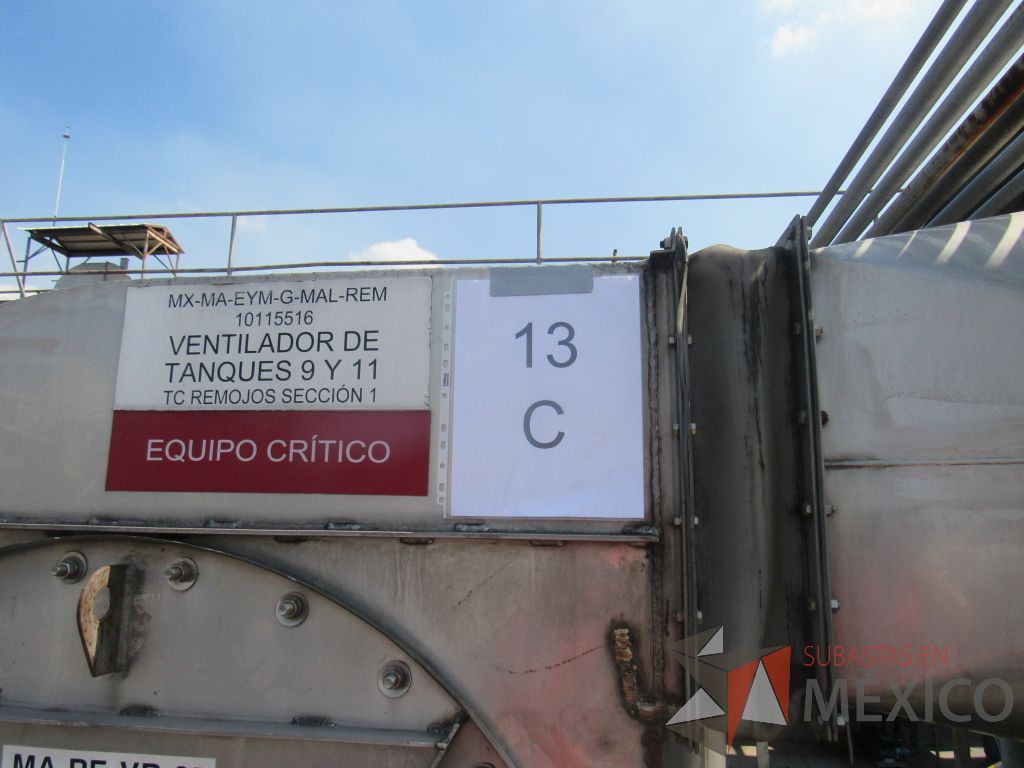 Lote 013C - Ventilador que inyecta aire húmedo a los Tanques de Remojo - Imagen 2