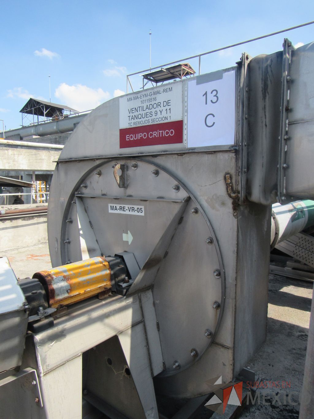 Lote 013C - Ventilador que inyecta aire húmedo a los Tanques de Remojo - Imagen 3