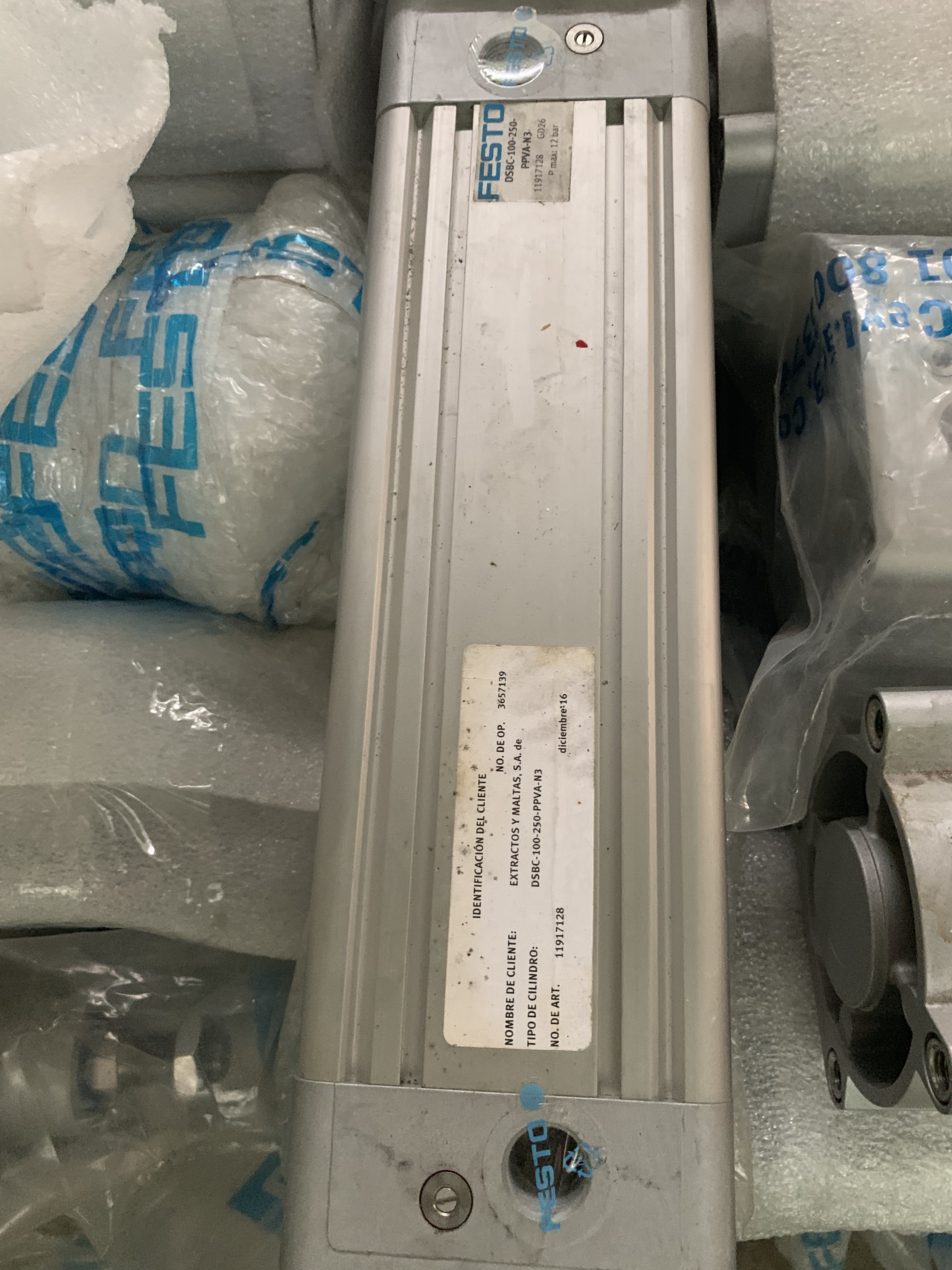 Lote 342 - 60 Cilindros neumáticos marca FESTO DSBC -100-250-PPVA-N3 para descarga de secador 2 - Imagen 3