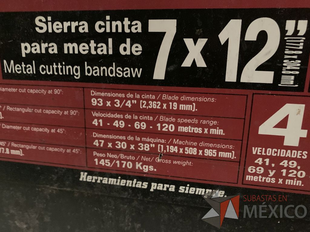 Lote 018 - Sierra cinta para metal de 7x12 , marca KNOVA, modelo knscm712 - Imagen 7