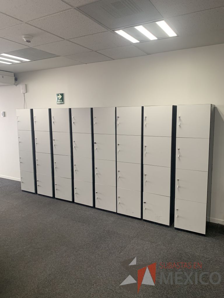 Lote 010 - 6 Locker´s metálicos color negro con tapas color gris de 4 puertas. - Imagen 9