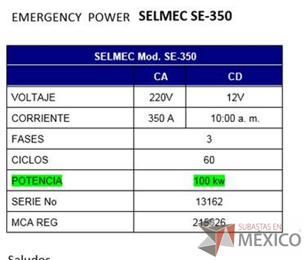 Lote 002 - Planta Generadora de Energía Eléctrica 100Kw en Insurgentes Sur 1787 - Imagen 2