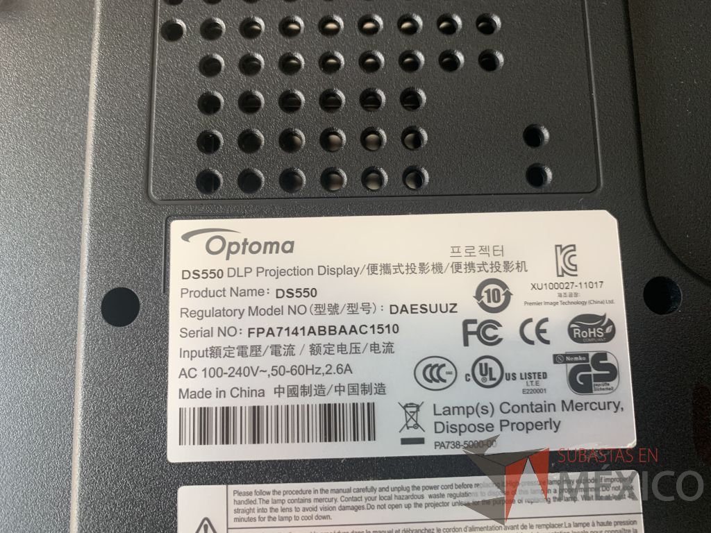Lote 149 - 2 videoproyectores de 2600 ansilumens con maletin 1 Nec NPV260X y 1 Optoma DS550 - Imagen 4