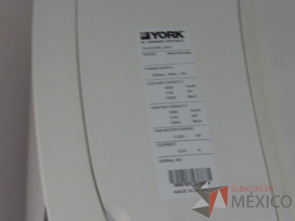 Lote 047 - Aire Acondicionado, Modelo: YSKA12FS ADK, Marca: York - Imagen 2