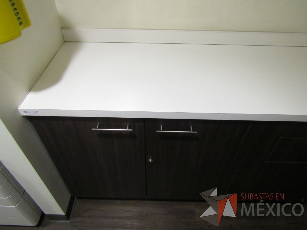 Lote 040 - Mueble de madera empotrado con 2 espacios para bote de basura y con 2 puertas. - Imagen 7