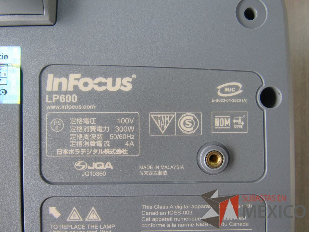 Lote 087 - Proyector, Marca: InFocus, Modelo: LP600 - Imagen 7