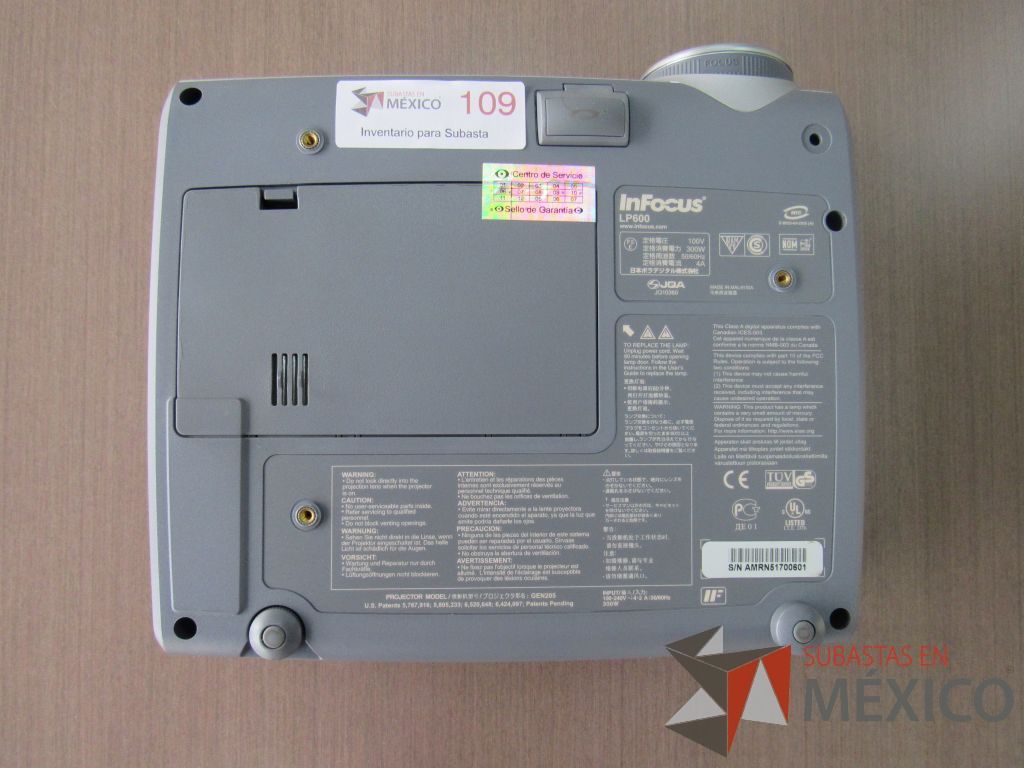 Lote 087 - Proyector, Marca: InFocus, Modelo: LP600 - Imagen 9