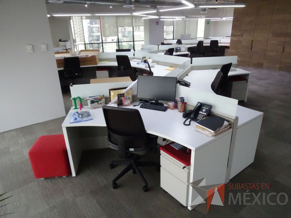 Lote 004 - Estación de trabajo para 17 personas de mampara baja seminueva, Marca: Haworth - Imagen 9