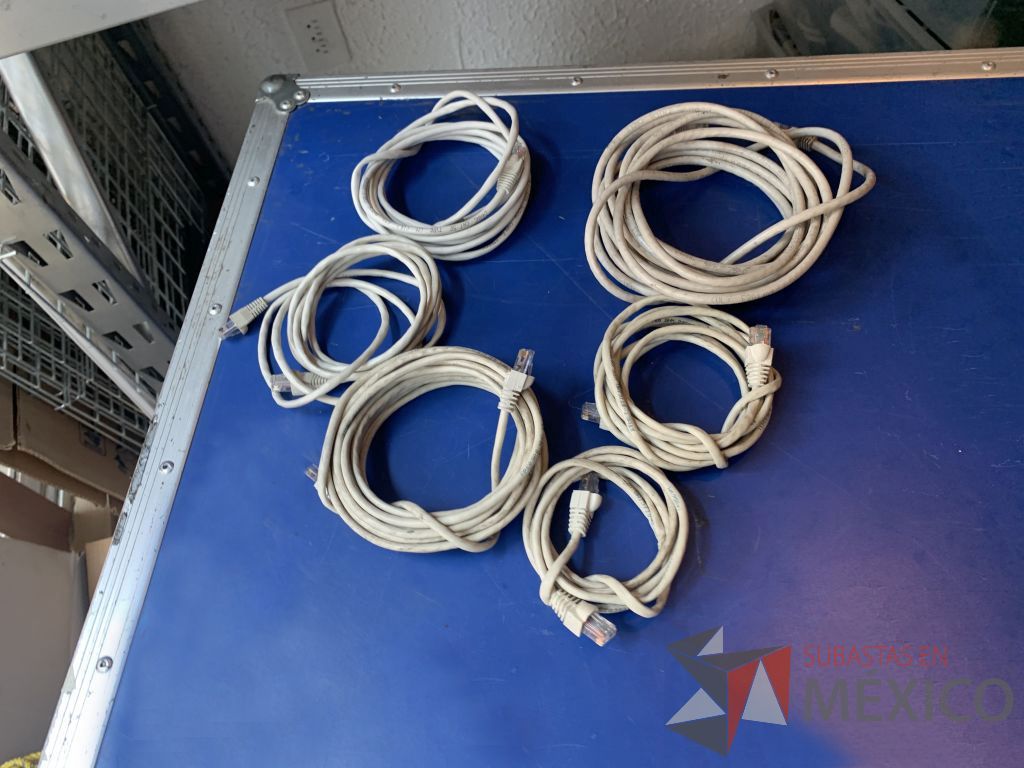 Lote 125 - 13 cables blanco de datos 6 de marca Steren y 7 de ethernet pvc amarillo