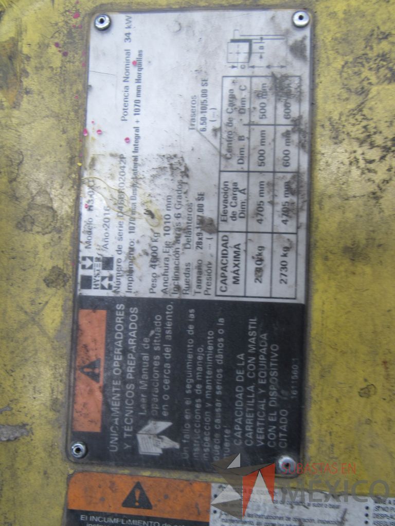 Lote 018 - Montacargas Hyster H3.0XT, Contrabalanceado, Combustión Gas, Año 2016 - Imagen 9