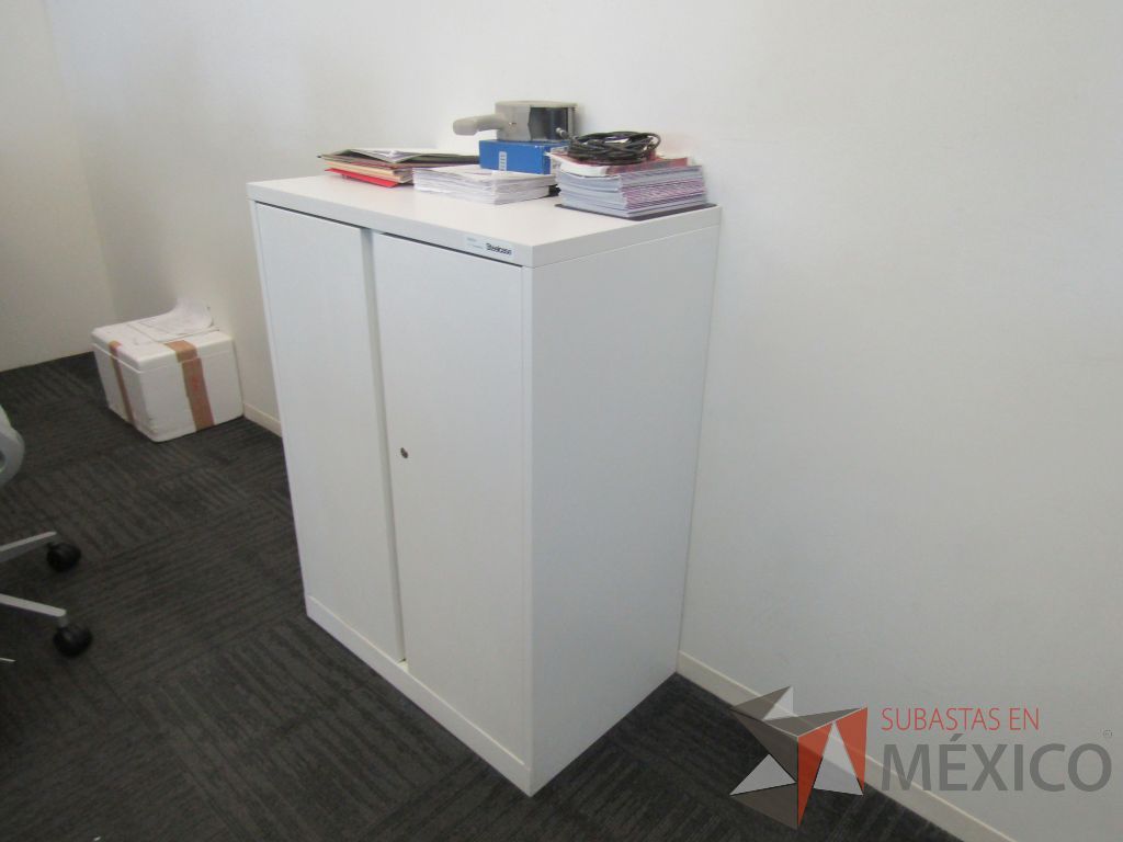 Lote 066 - 2 Gabinetes metálicos de 2 puertas, 2 entrepaños y cubierta color blanco - Imagen 6
