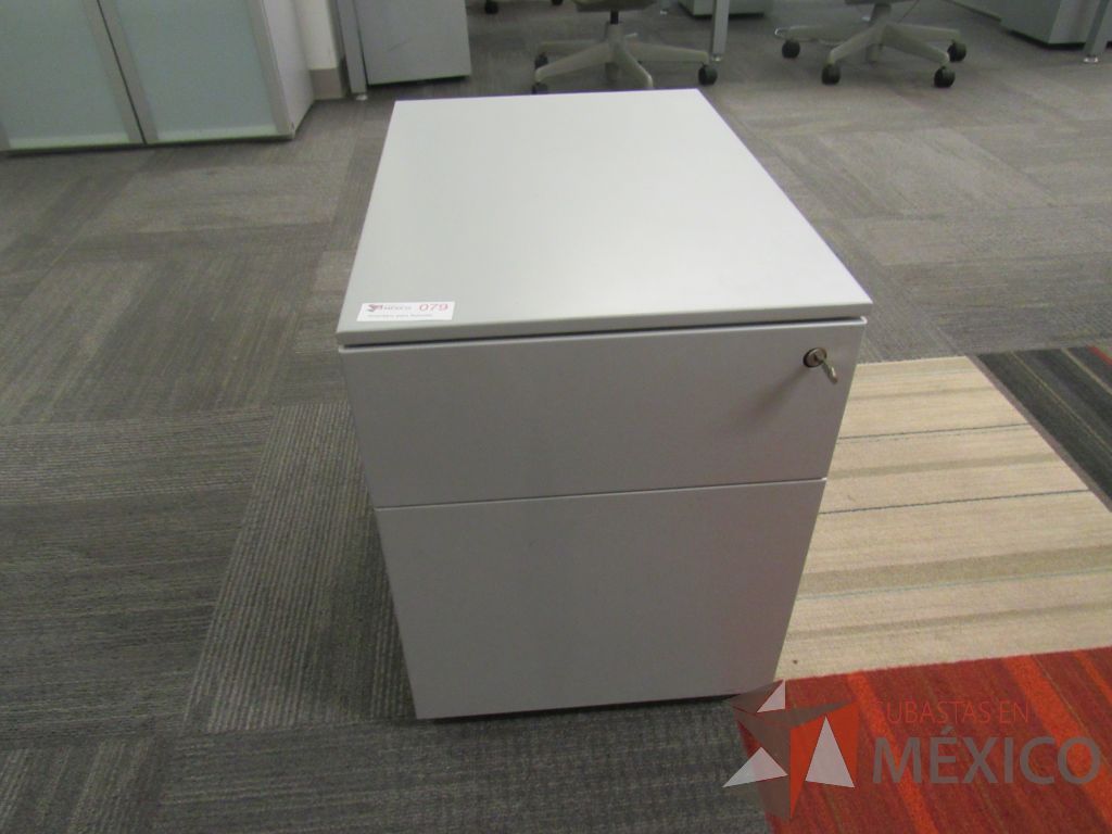 Lote 143 -Archivero metálico vertical de 2 cajones color gris y tapas color blanco - Imagen 7