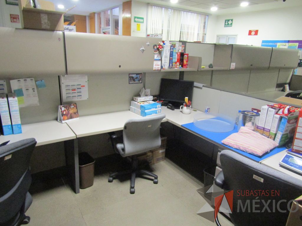 Lote 002 - Estación de trabajo para 16 personas con mampara alta con 16 gavetas - Imagen 8