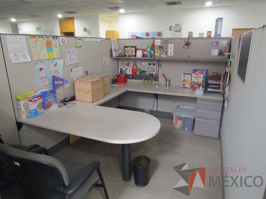 Lote 003 - Estación de trabajo para 8 personas con mampara alta con 8 gavetas - Imagen 21