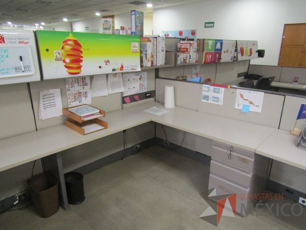 Lote 009 - Estación de trabajo para 8 personas con mampara alta con 8 gavetas - Imagen 9