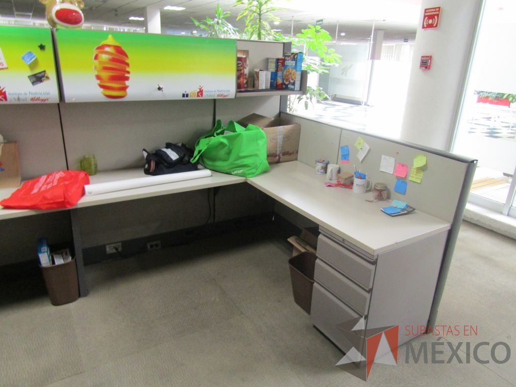 Lote 009 - Estación de trabajo para 8 personas con mampara alta con 8 gavetas - Imagen 11
