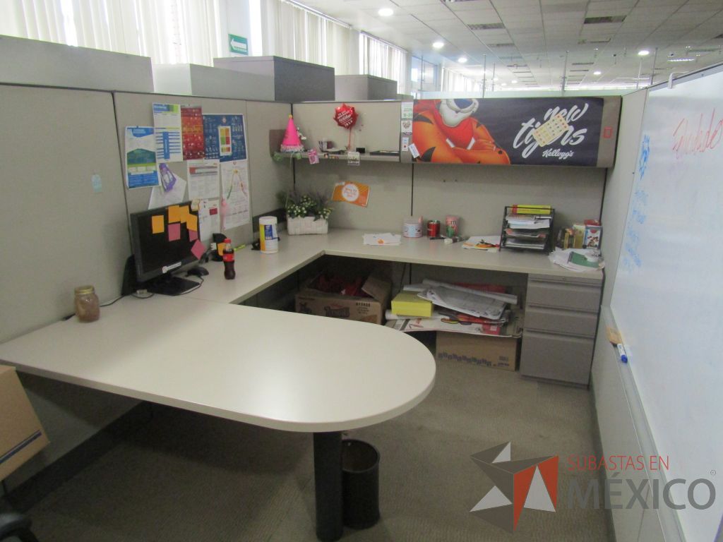 Lote 005 - Estación de trabajo para 9 personas con mampara alta con 9 gavetas - Imagen 20