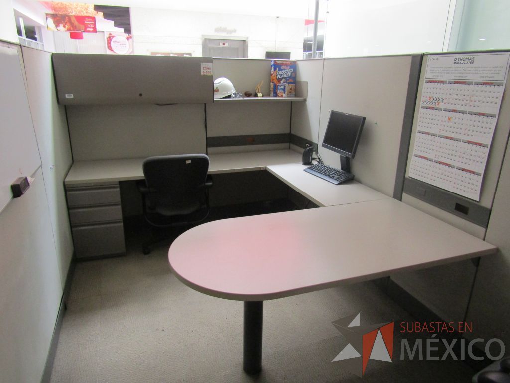Lote 013 - Estación de trabajo para 2 personas de mampara alta con 2 gavetas - Imagen 5