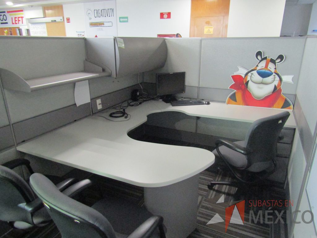 Lote 057 - Estación de trabajo para 16 personas de mampara alta con 16 gavetas - Imagen 14