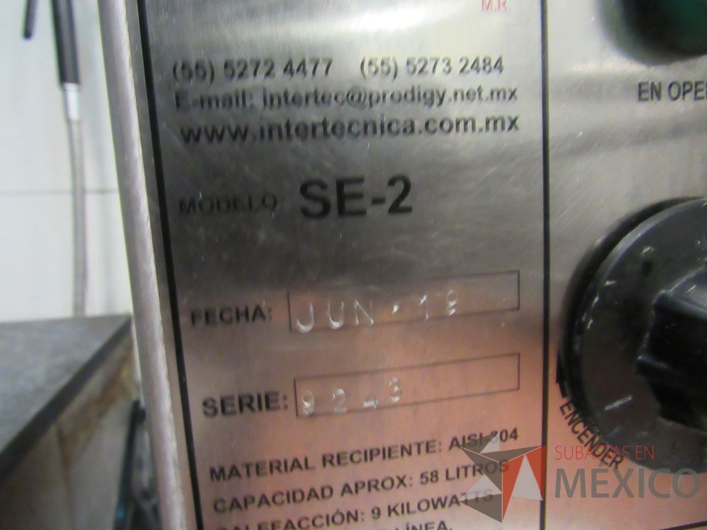 Lote 227 - Marmita a gas de volteo con válvula de salida, para trabajar a gas LP o Natural. Acero inoxidable AISI-304 con acabado sanitario. - Imagen 7