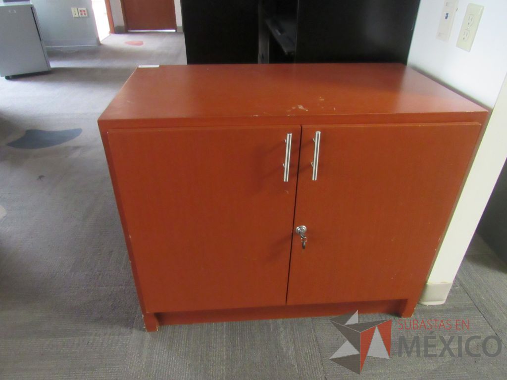 Lote 027 - Gabinete con 2 puertas y 1 entrepaño color vino
