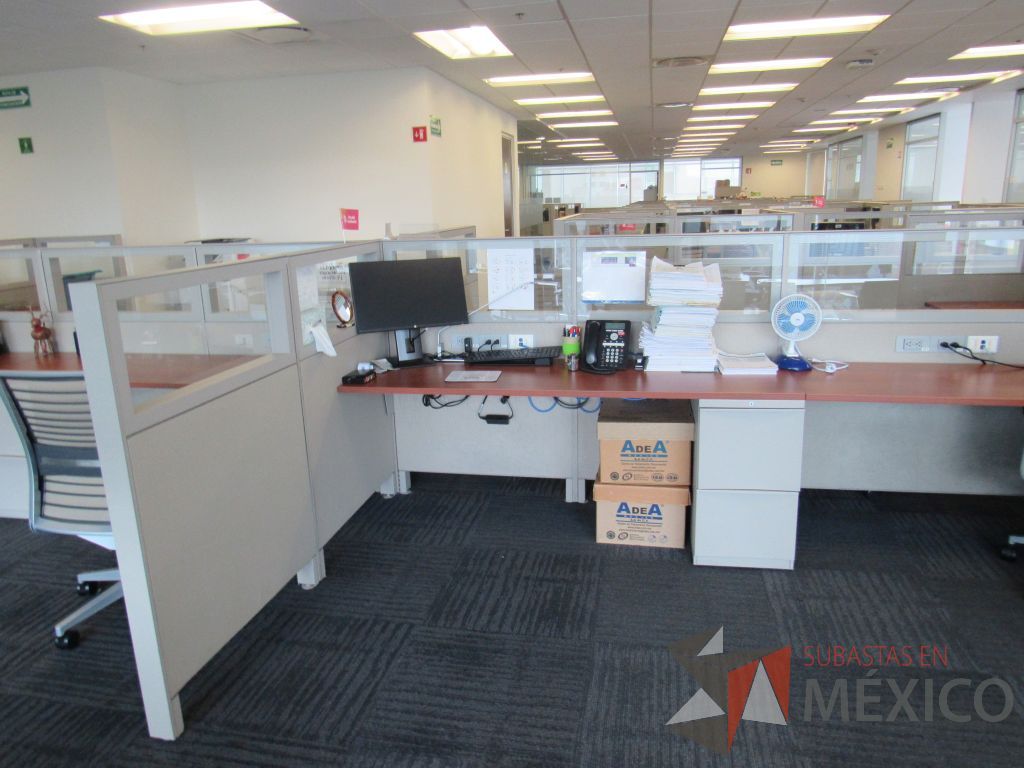 Lote 056 - Estación de trabajo para 8 personas de mampara baja con 8 archiveros de pedestal de 2 cajones. - Imagen 13