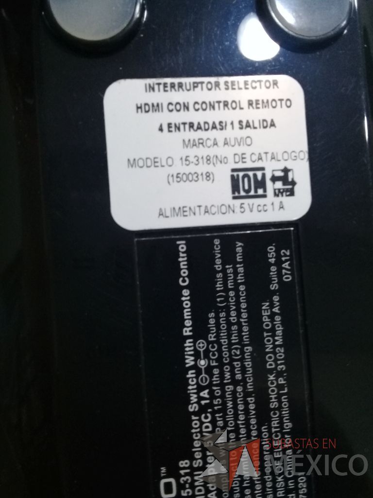 Lote 105 - Interruptor-selector HDMI marca Auvio, 1 Extension USB Marca Steren y 1 Quita home marca Kramer - Imagen 5