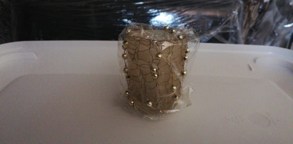 Lote 181 - 10 Candelabros con cristales y cuentas de 7 cms alto, 5 blancos y 5 dorados - Imagen 2
