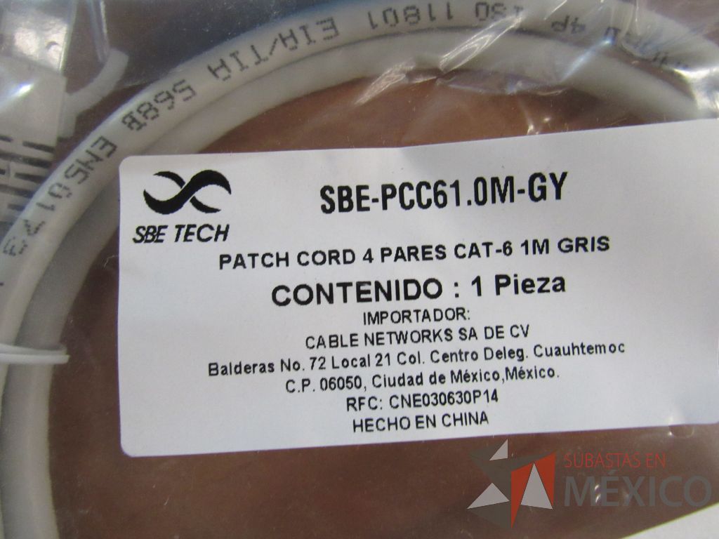 Lote 199 - 502 Cables de red UTP categoria 6 de 1 metro color gris - Imagen 2
