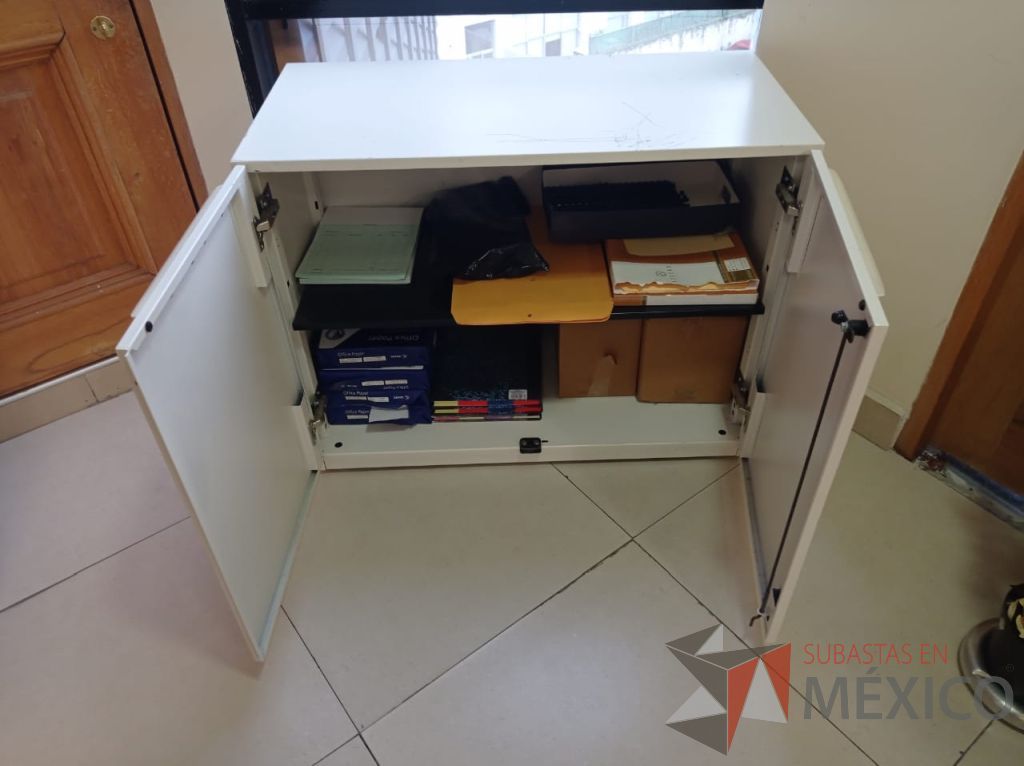 Lote 004 - Archivero de metálico con puertas y 1 entrepaño color blanco - Imagen 4