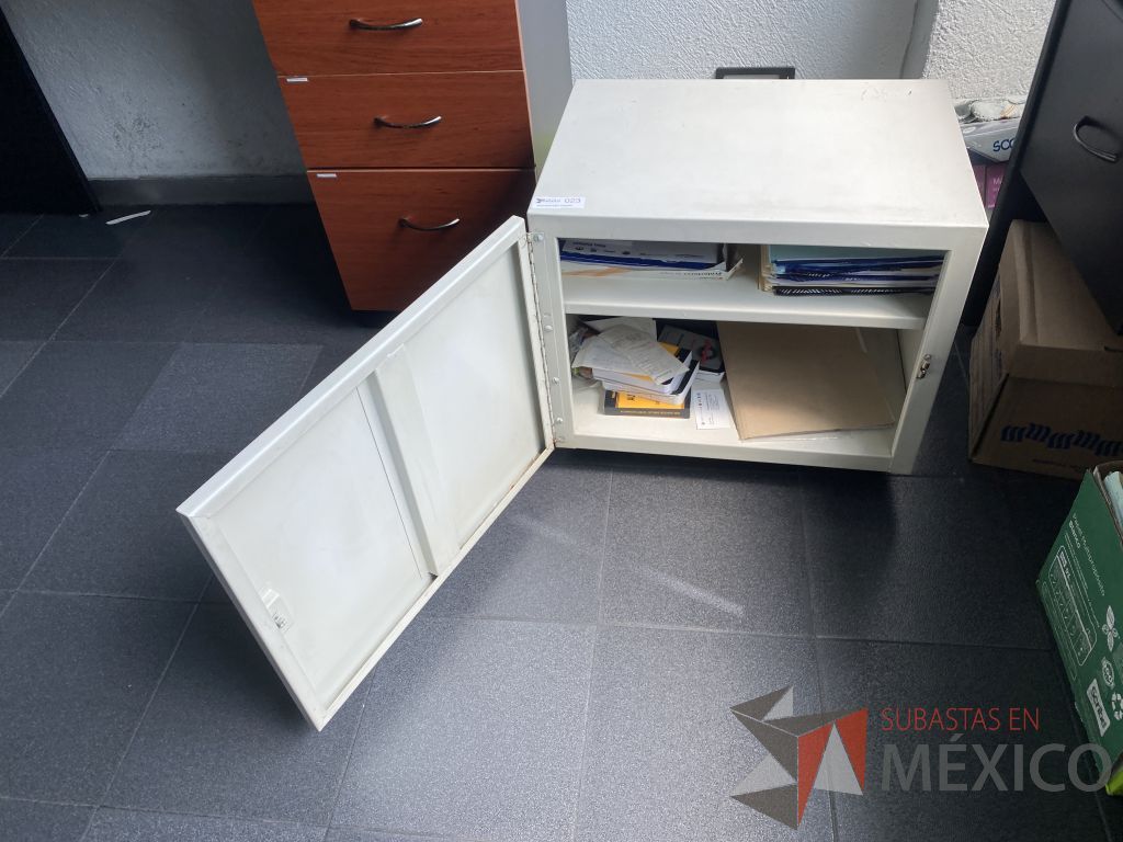 Lote 021 - Gabinete metálico con ruedas y 1 puerta color blanco - Imagen 5