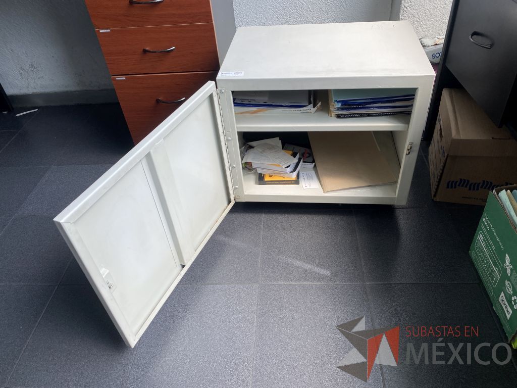 Lote 021 - Gabinete metálico con ruedas y 1 puerta color blanco - Imagen 6