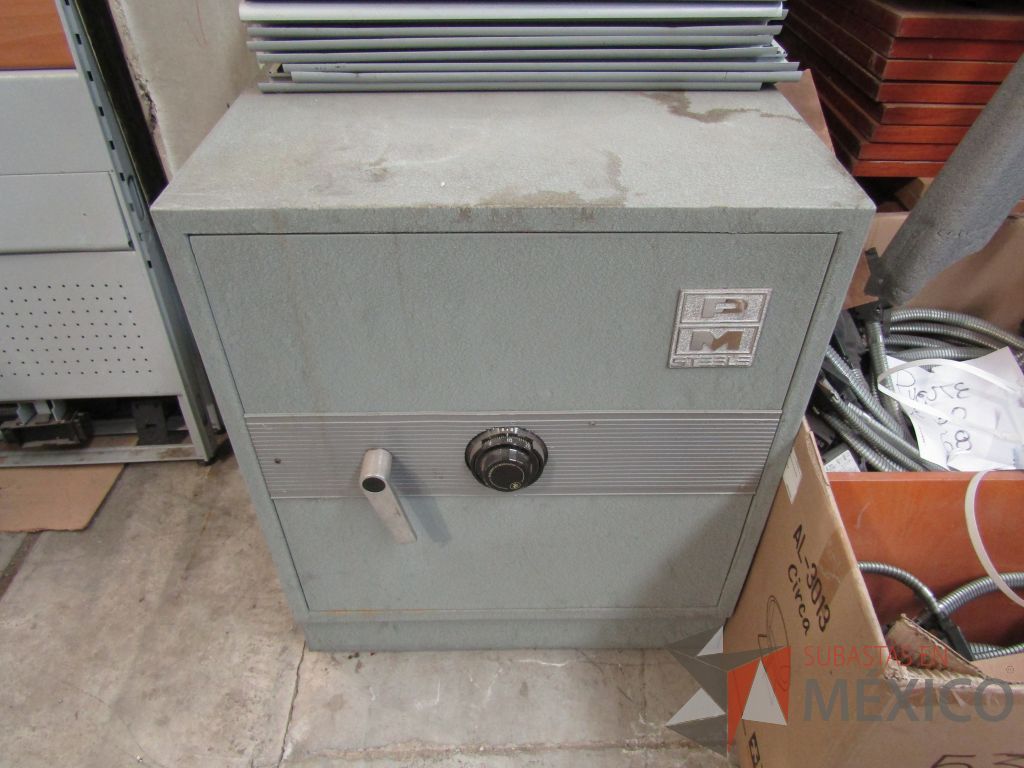 Lote 117 - Caja fuerte color gris, PM STEELE