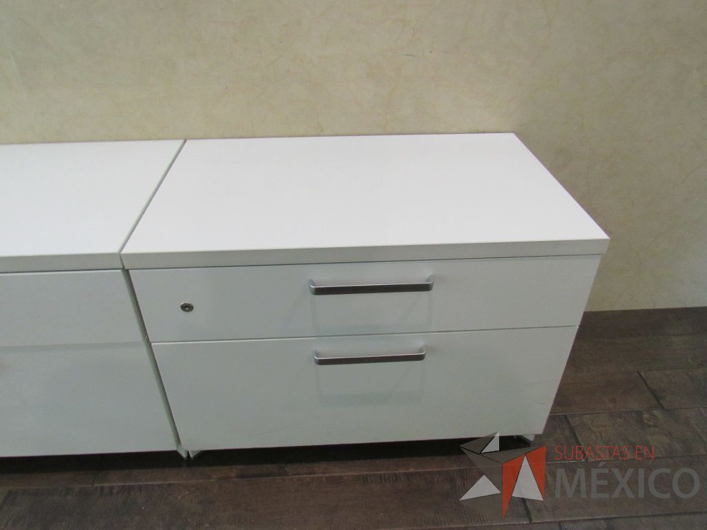 Lote 015 -8 Archiveros horizontales de 2 cajones color blanco - Imagen 3