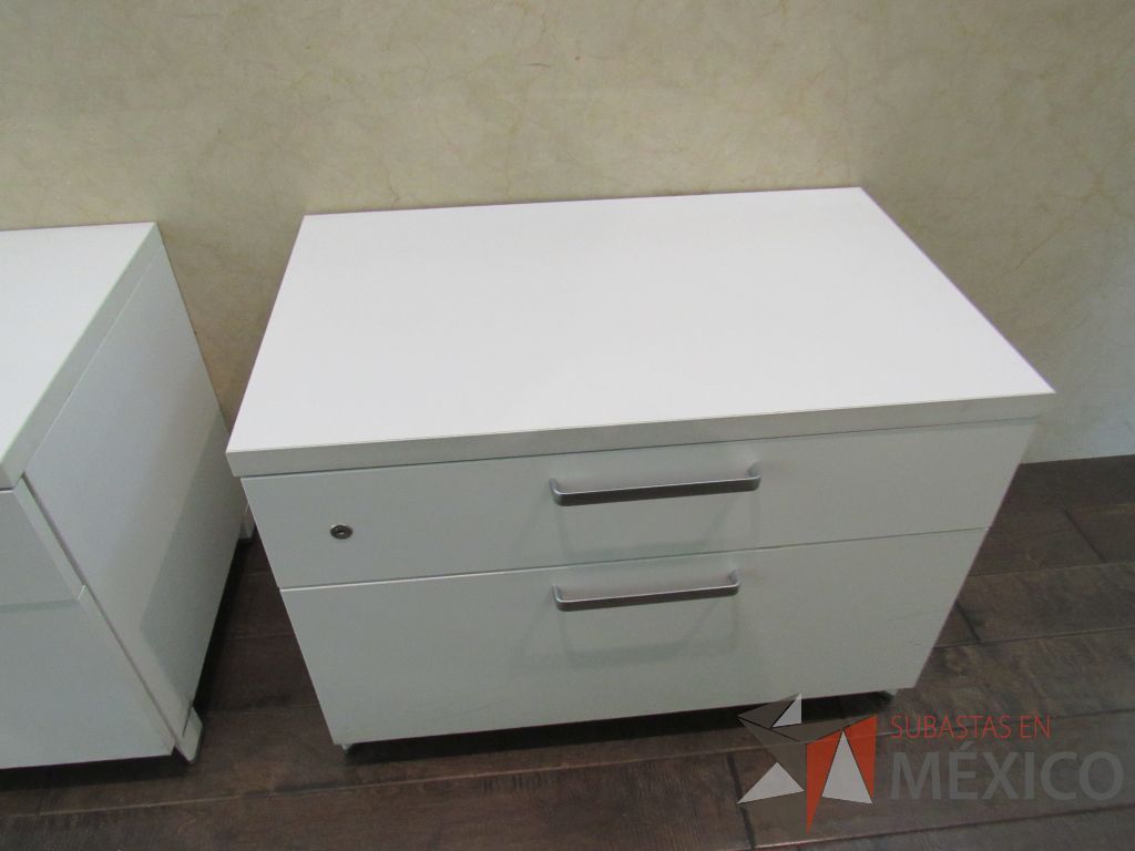 Lote 015 -8 Archiveros horizontales de 2 cajones color blanco - Imagen 2
