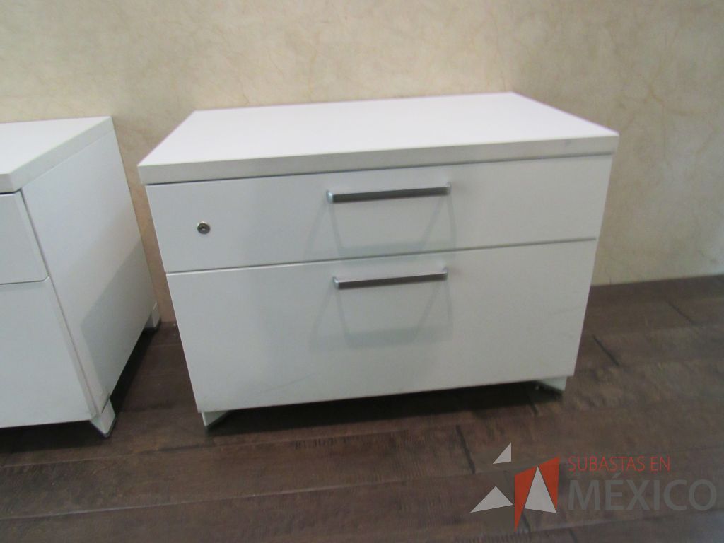 Lote 015 -8 Archiveros horizontales de 2 cajones color blanco