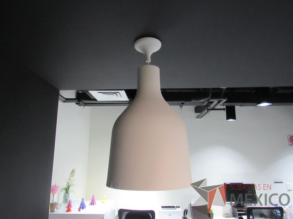 Lote 437 - 5 Luminarias colgantes circulares color blanco - Imagen 9