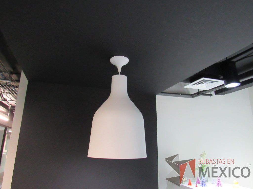 Lote 437 - 5 Luminarias colgantes circulares color blanco - Imagen 8