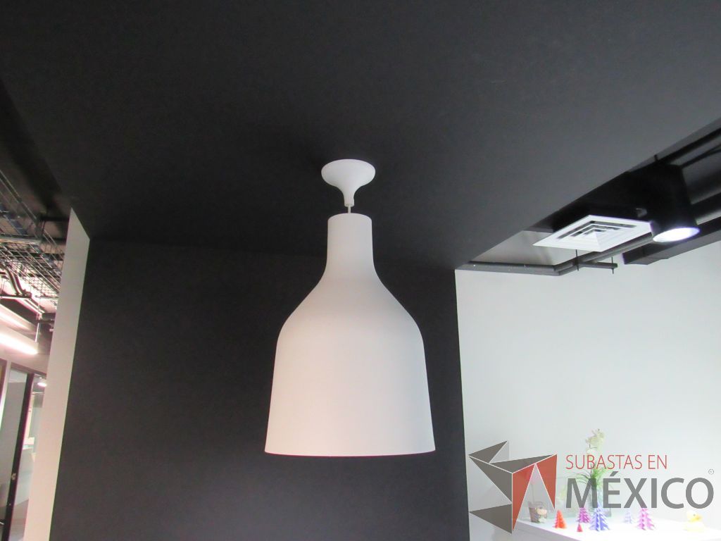 Lote 437 - 5 Luminarias colgantes circulares color blanco - Imagen 7
