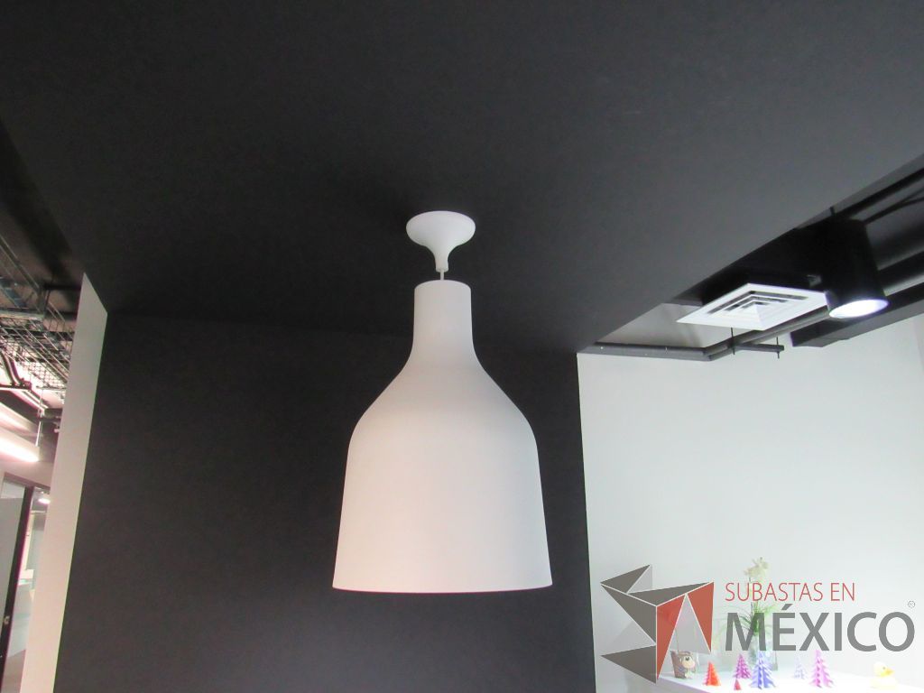 Lote 437 - 5 Luminarias colgantes circulares color blanco
