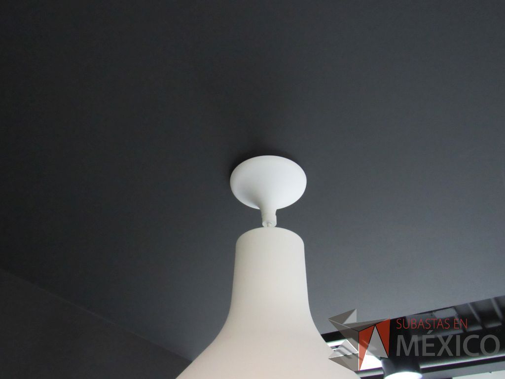Lote 437 - 5 Luminarias colgantes circulares color blanco - Imagen 6