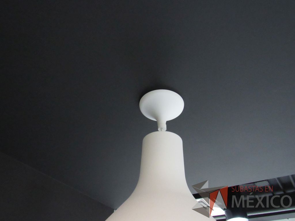 Lote 437 - 5 Luminarias colgantes circulares color blanco - Imagen 3