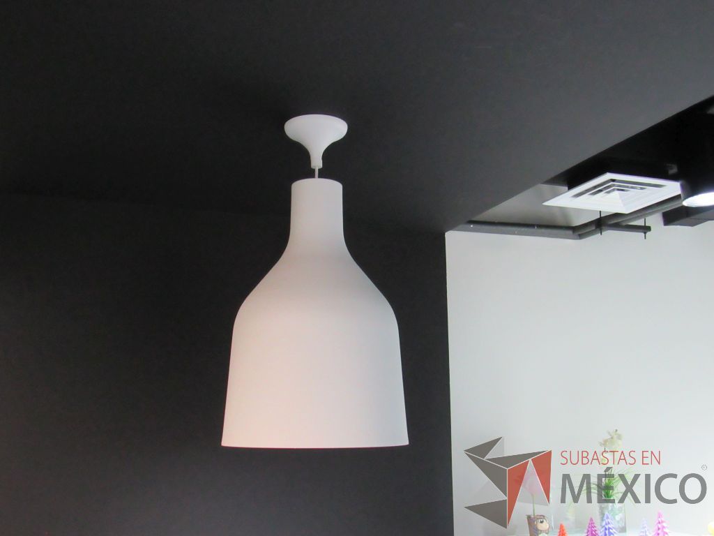 Lote 437 - 5 Luminarias colgantes circulares color blanco - Imagen 4