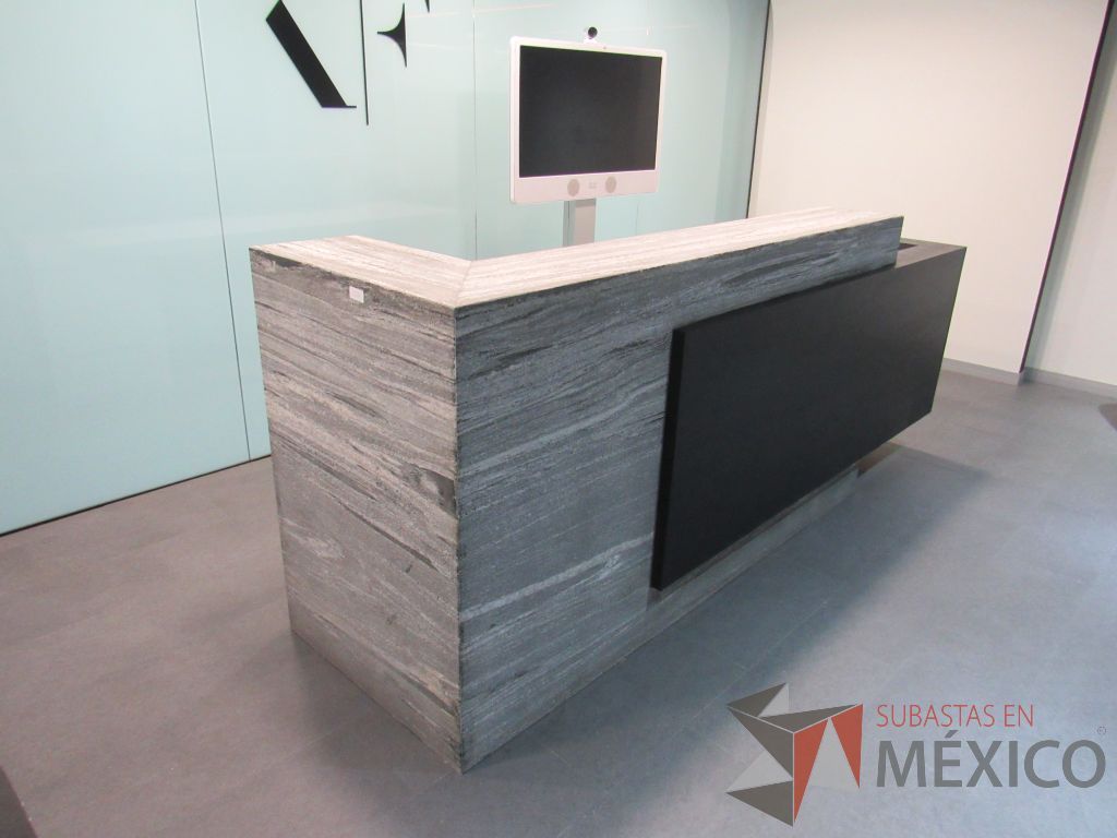Lote 444 - Mueble de recepción con 4 cajones color blanco y repisa color gris - Imagen 18