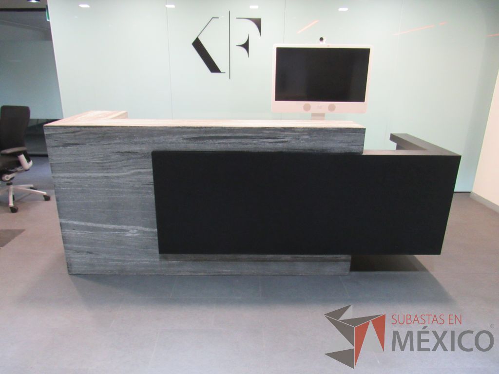 Lote 444 - Mueble de recepción con 4 cajones color blanco y repisa color gris - Imagen 17