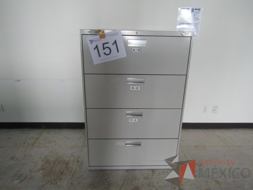 Lote 151 - Archivero de 4 cajones metálico color gris - Imagen 5