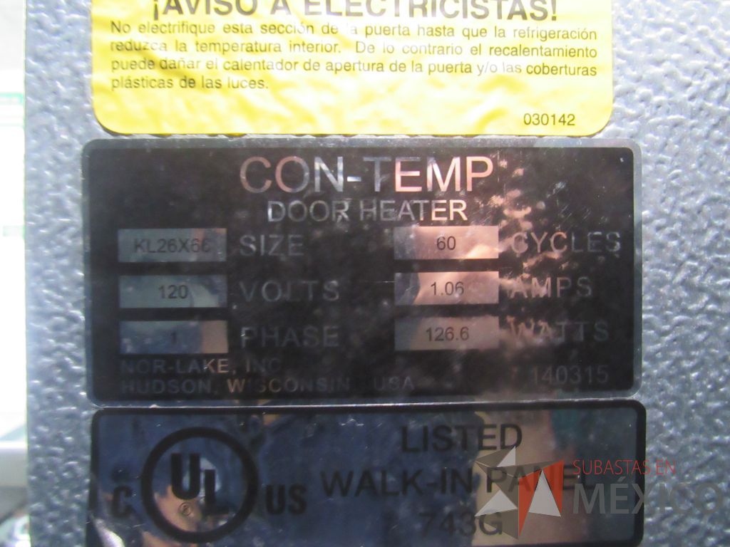 Lote 027 - Camara de congelación Frezer 220 VOLTS, Norlake, Modelo: KLF66CL - Imagen 5